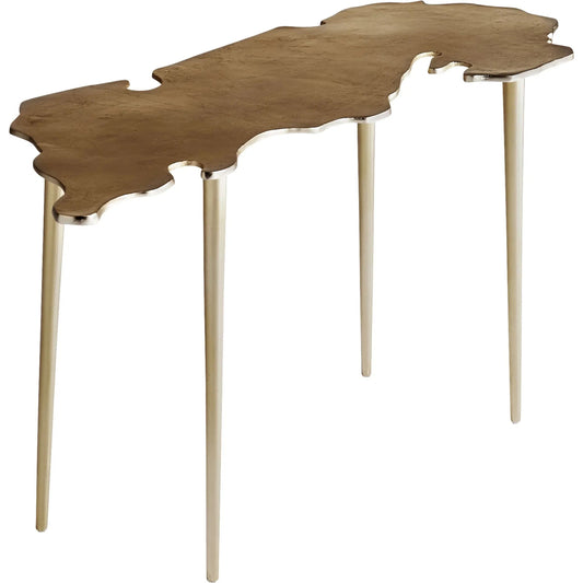 Atlas Coffee Table by Cyan Design in aged gold. Made from aluminum in a modern style.