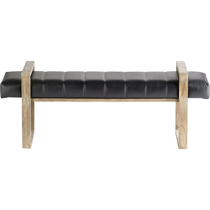 Polar Wood Bench by Cyan Design in black. Made from leather in a modern style.
