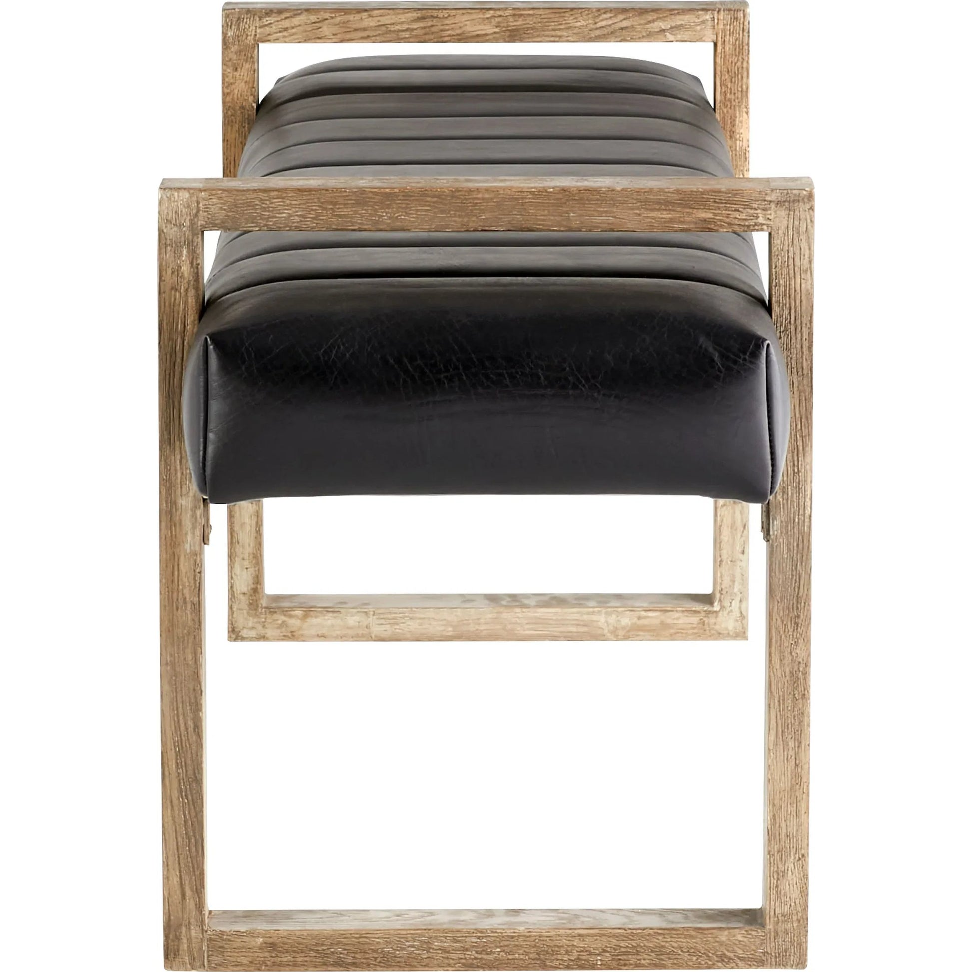 Polar Wood Bench by Cyan Design in black. Made from leather in a modern style.