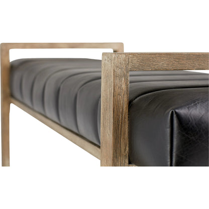 Polar Wood Bench by Cyan Design in black. Made from leather in a modern style.