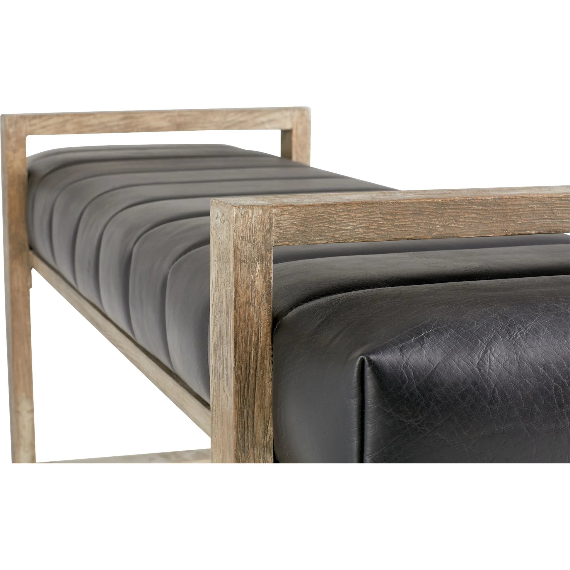 Polar Wood Bench by Cyan Design in black. Made from leather in a modern style.