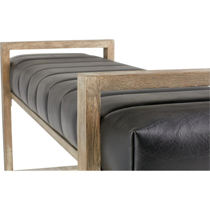 Polar Wood Bench by Cyan Design in black. Made from leather in a modern style.