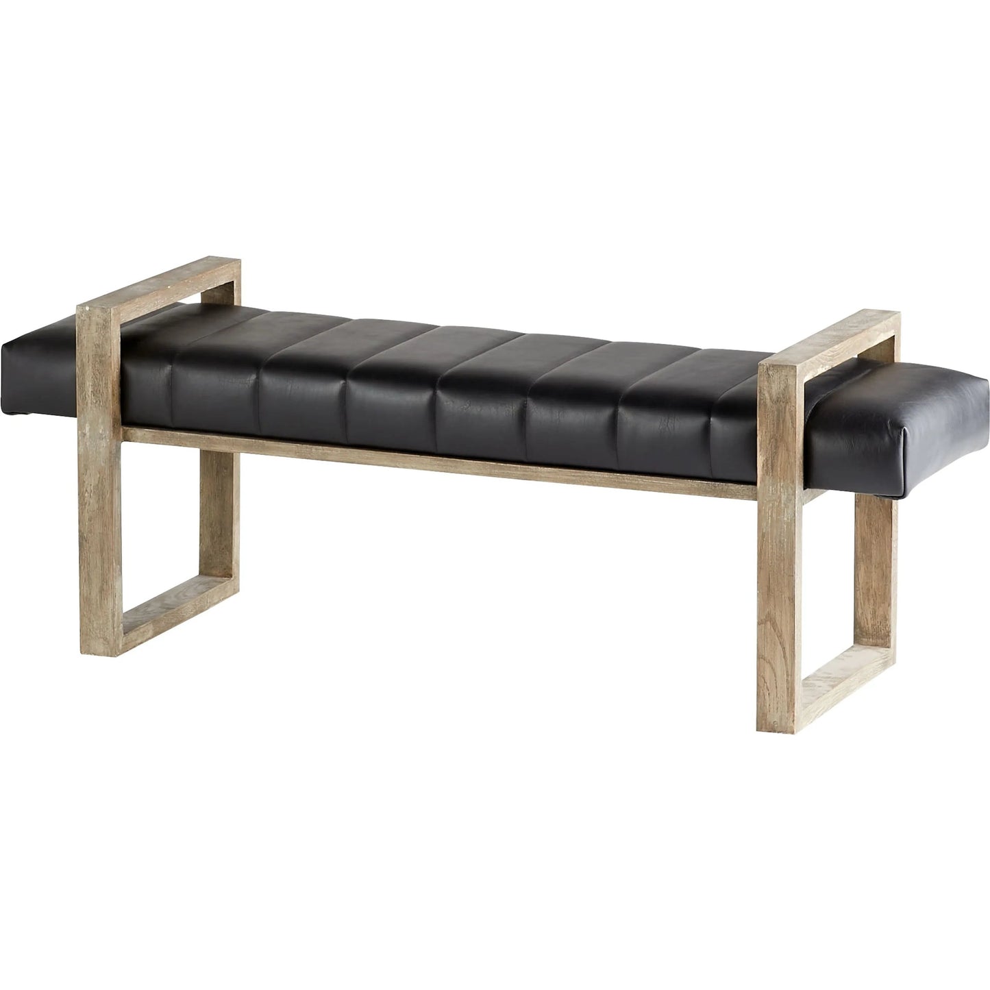 001 SI-1987310 | Primary Silo | Polar Wood Bench by Cyan Design in black. Made from leather in a modern style.