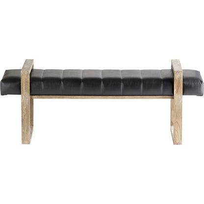 Polar Wood Bench by Cyan Design in black. Made from leather in a modern style.