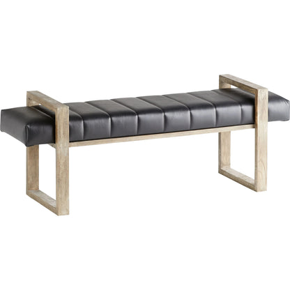 Polar Wood Bench by Cyan Design in black. Made from leather in a modern style.