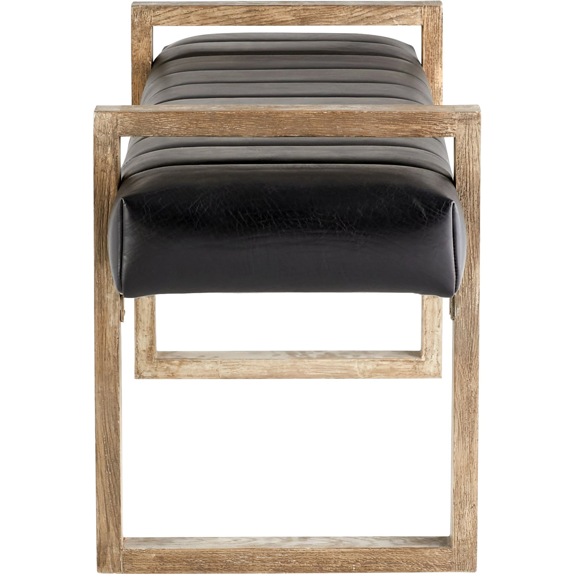 Polar Wood Bench by Cyan Design in black. Made from leather in a modern style.