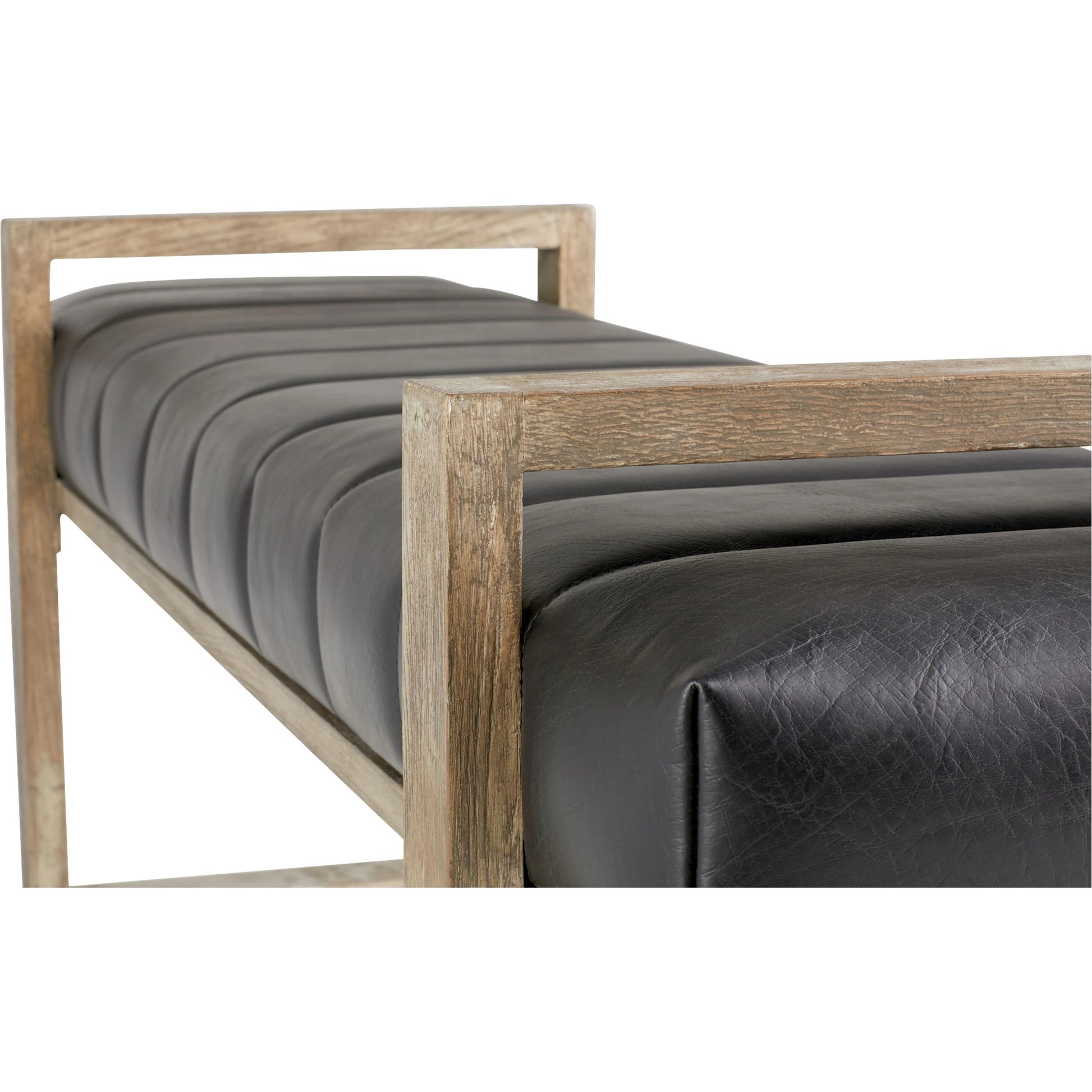 Polar Wood Bench by Cyan Design in black. Made from leather in a modern style.