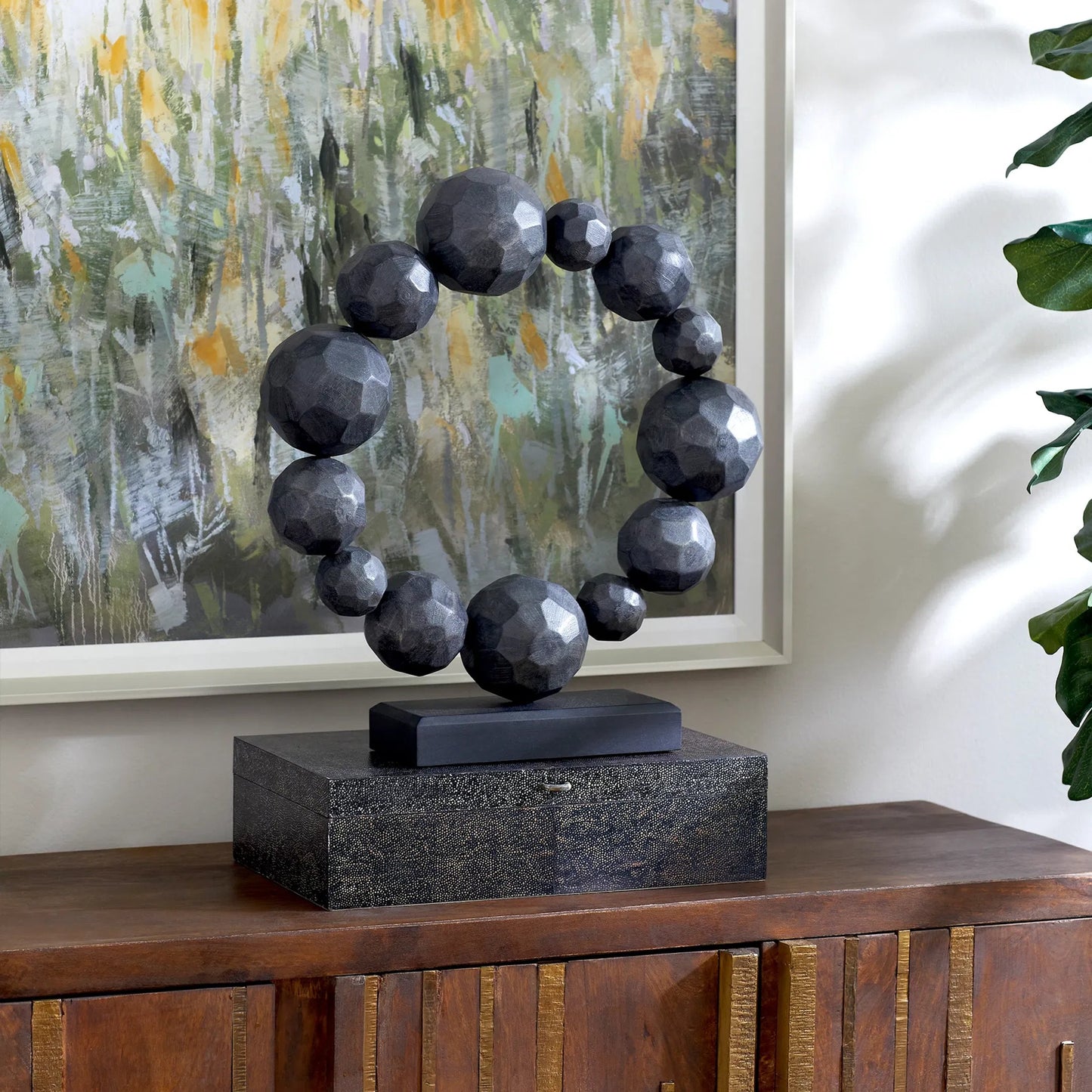 010 SI-1987090 | Lifestyle | Garnet Sculpture by Cyan Design in black. Made from wood in a modern style.