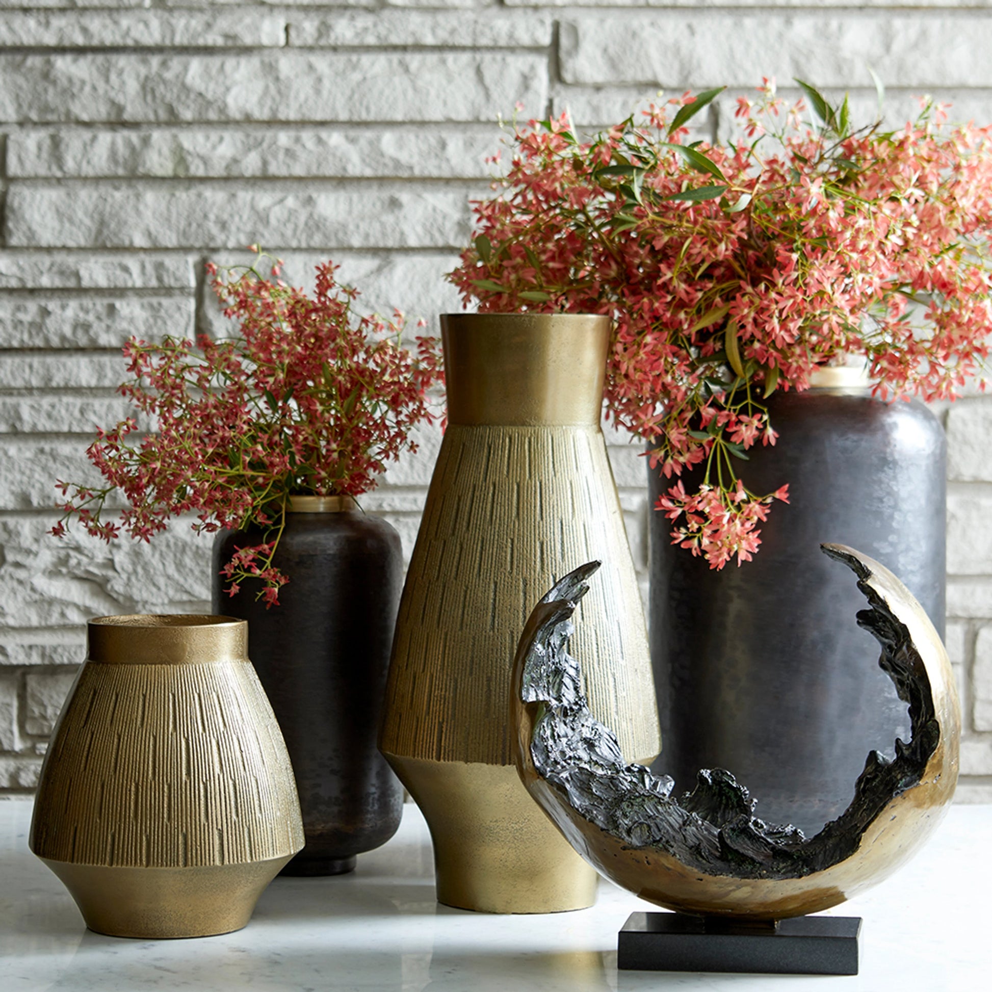 Dorado Vase by Cyan Design in gold. Made from aluminum in a modern style.