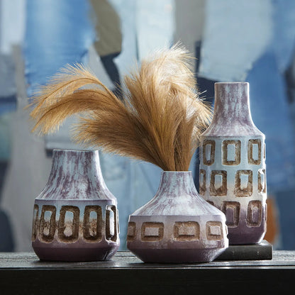 Bako Vase by Cyan Design in blue. Made from ceramic in a modern style.