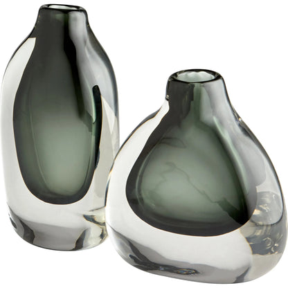 Moraea Vase by Cyan Design in blue, clear. Made from glass in a modern style.