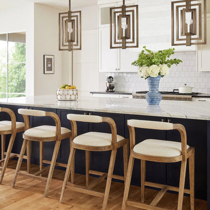 Malone Stool by Cyan Design in white - cream. Made from linen, wood in a transitional style.