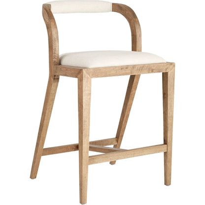 Malone Stool by Cyan Design in white - cream. Made from linen, wood in a transitional style.