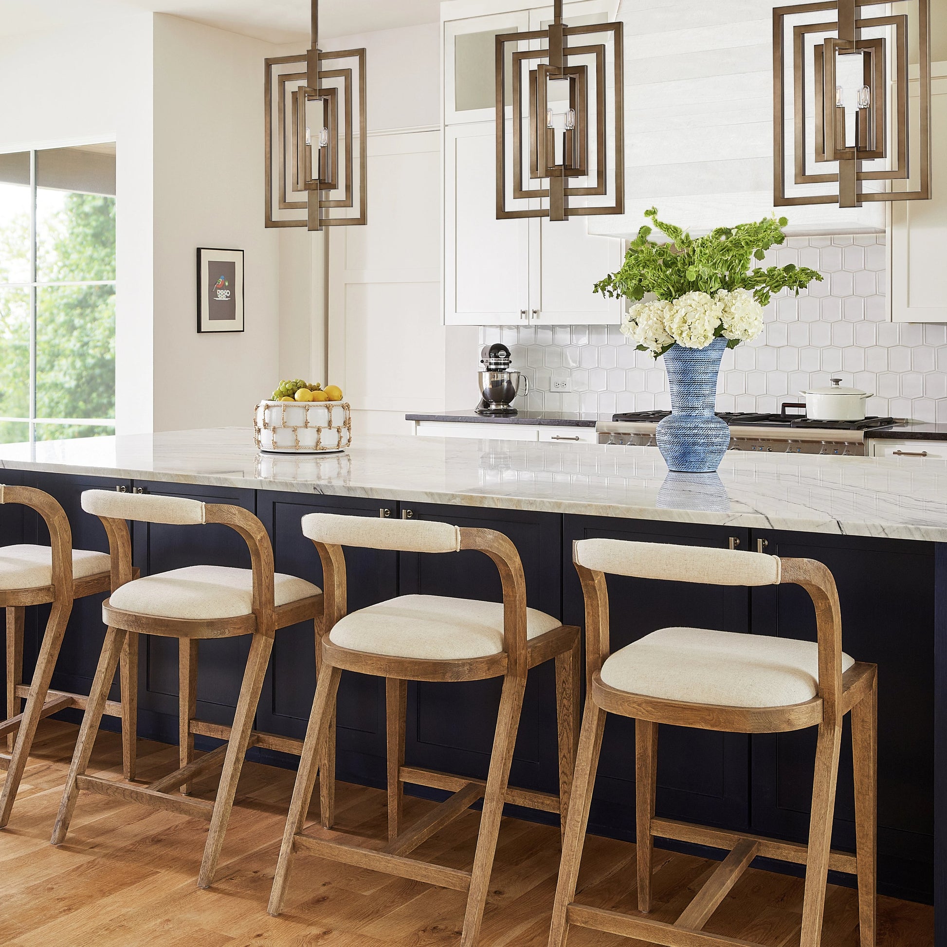 Malone Stool by Cyan Design in white - cream. Made from linen, wood in a transitional style.