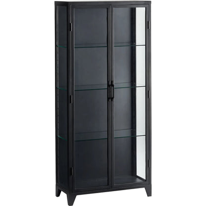 Hosta Cabinet by Cyan Design in black. Made from iron, glass in a modern style.