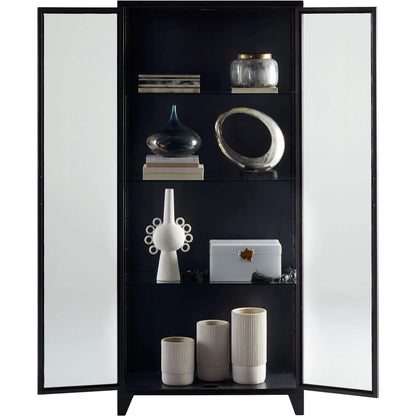 Hosta Cabinet by Cyan Design in black. Made from iron, glass in a modern style.