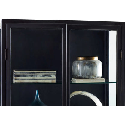 Hosta Cabinet by Cyan Design in black. Made from iron, glass in a modern style.