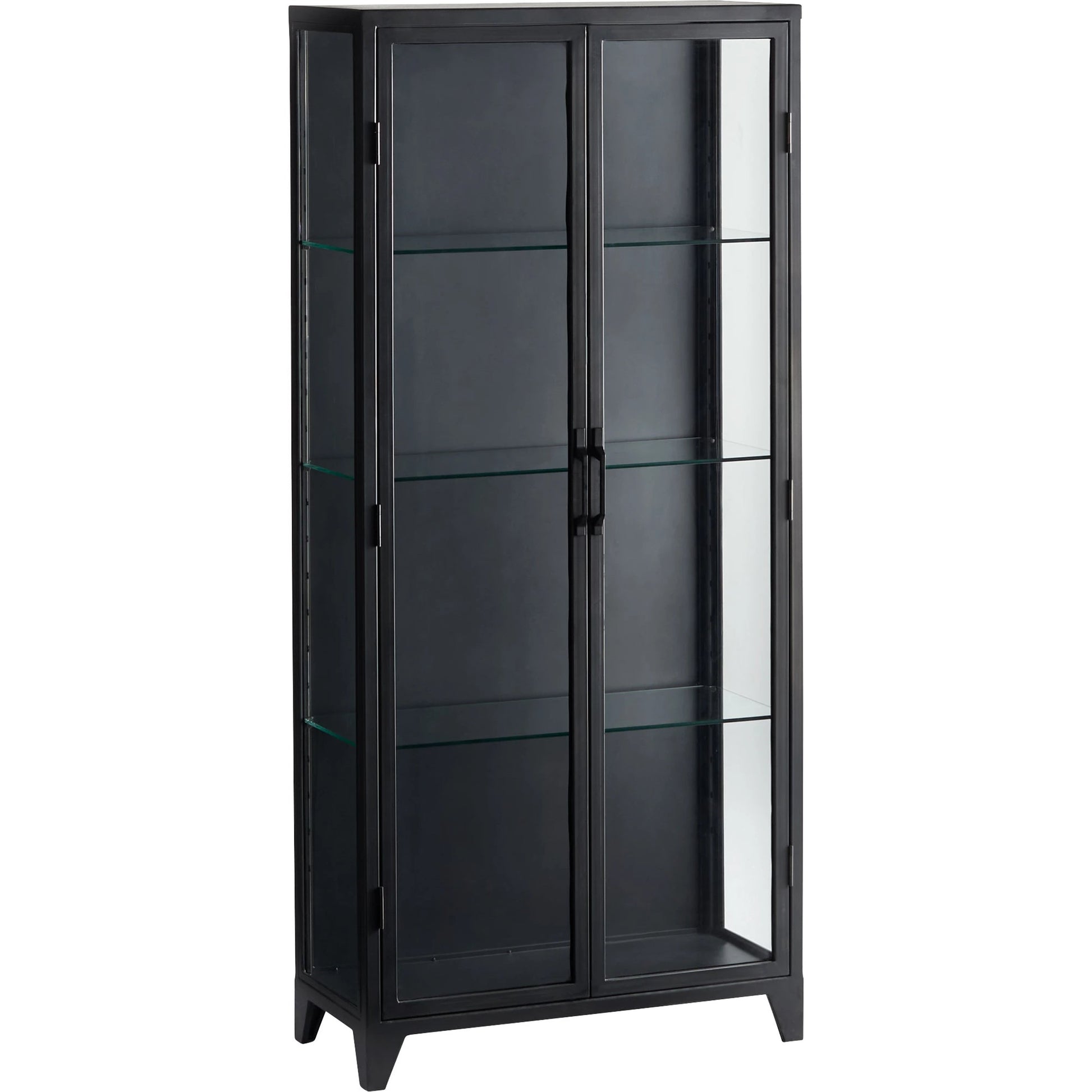 Hosta Cabinet by Cyan Design in black. Made from iron, glass in a modern style.