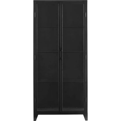 Hosta Cabinet by Cyan Design in black. Made from iron, glass in a modern style.