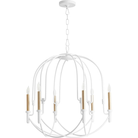 Linari Pendant by Cyan Design in studio white. Made from iron in a traditional style.
