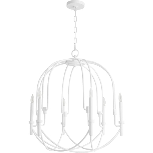Linari Pendant by Cyan Design in studio white. Made from iron in a traditional style.