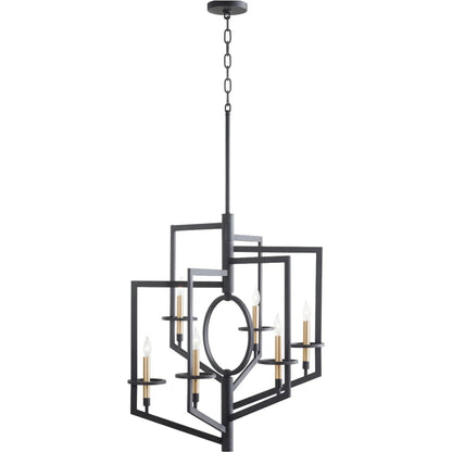 Oxalis Chandelier by Cyan Design in noir. Made from iron in a modern style.
