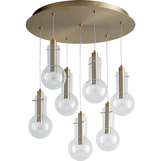 Primo 7-Light Pendant by Cyan Design in aged brass. Made from unique in a modern style.