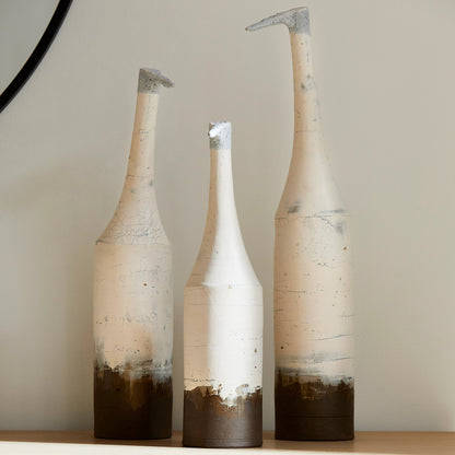 Egret Sculpture by Cyan Design in off-white. Made from ecomix in a modern style.