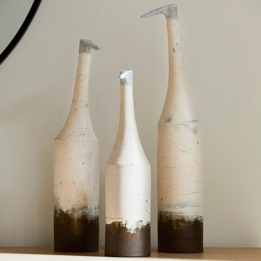 Egret Sculpture by Cyan Design in off-white. Made from ecomix in a modern style.