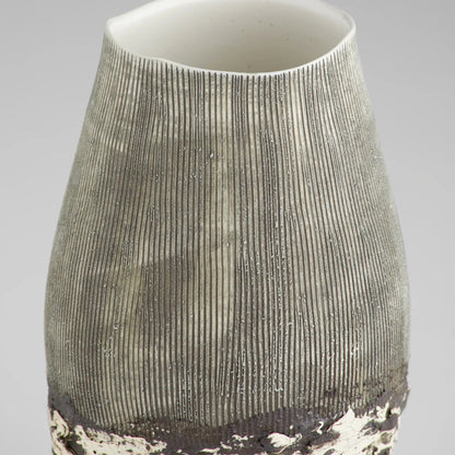 Calypso Vase by Cyan Design in off white, brown. Made from ecomix in a eclectic & global style.