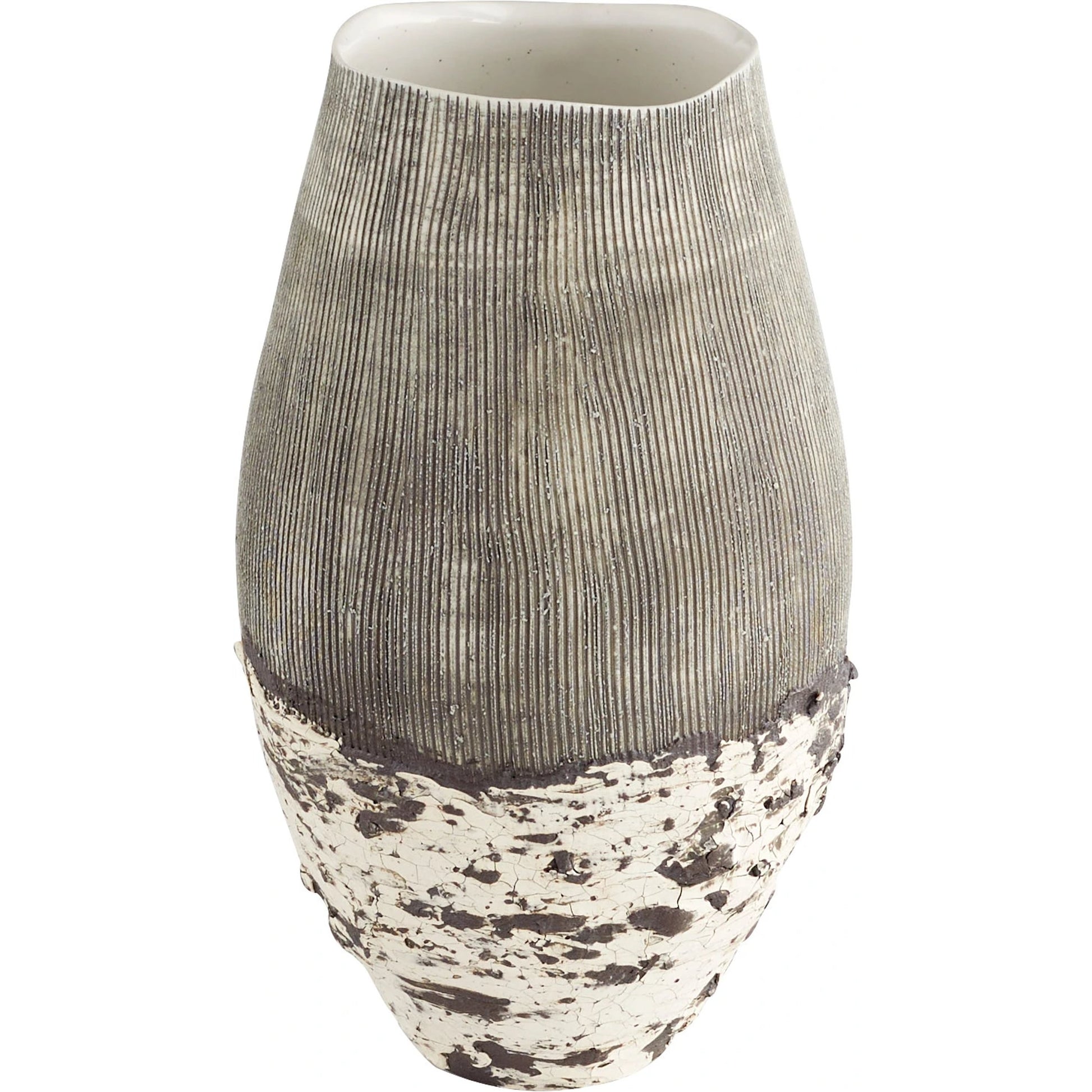 Calypso Vase by Cyan Design in off white, brown. Made from ecomix in a eclectic & global style.