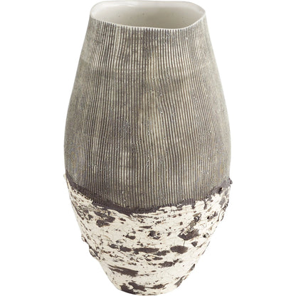 Calypso Vase by Cyan Design in off white, brown. Made from ecomix in a eclectic & global style.