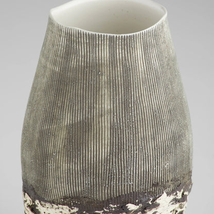 Calypso Vase by Cyan Design in off white, brown. Made from ecomix in a eclectic & global style.