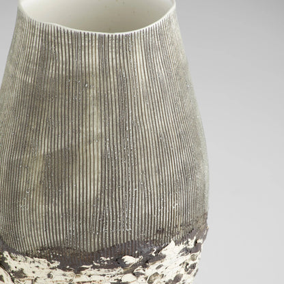 Calypso Vase by Cyan Design in off white, brown. Made from ecomix in a eclectic & global style.