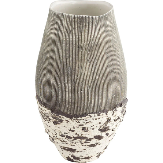 Calypso Vase by Cyan Design in off white, brown. Made from ecomix in a eclectic & global style.