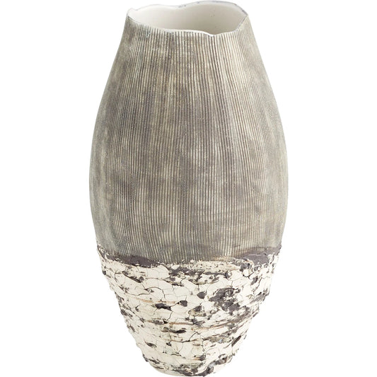 Calypso Vase by Cyan Design in off white, brown. Made from ecomix in a eclectic & global style.