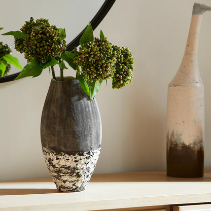 Calypso Vase by Cyan Design in off white, brown. Made from ecomix in a eclectic & global style.