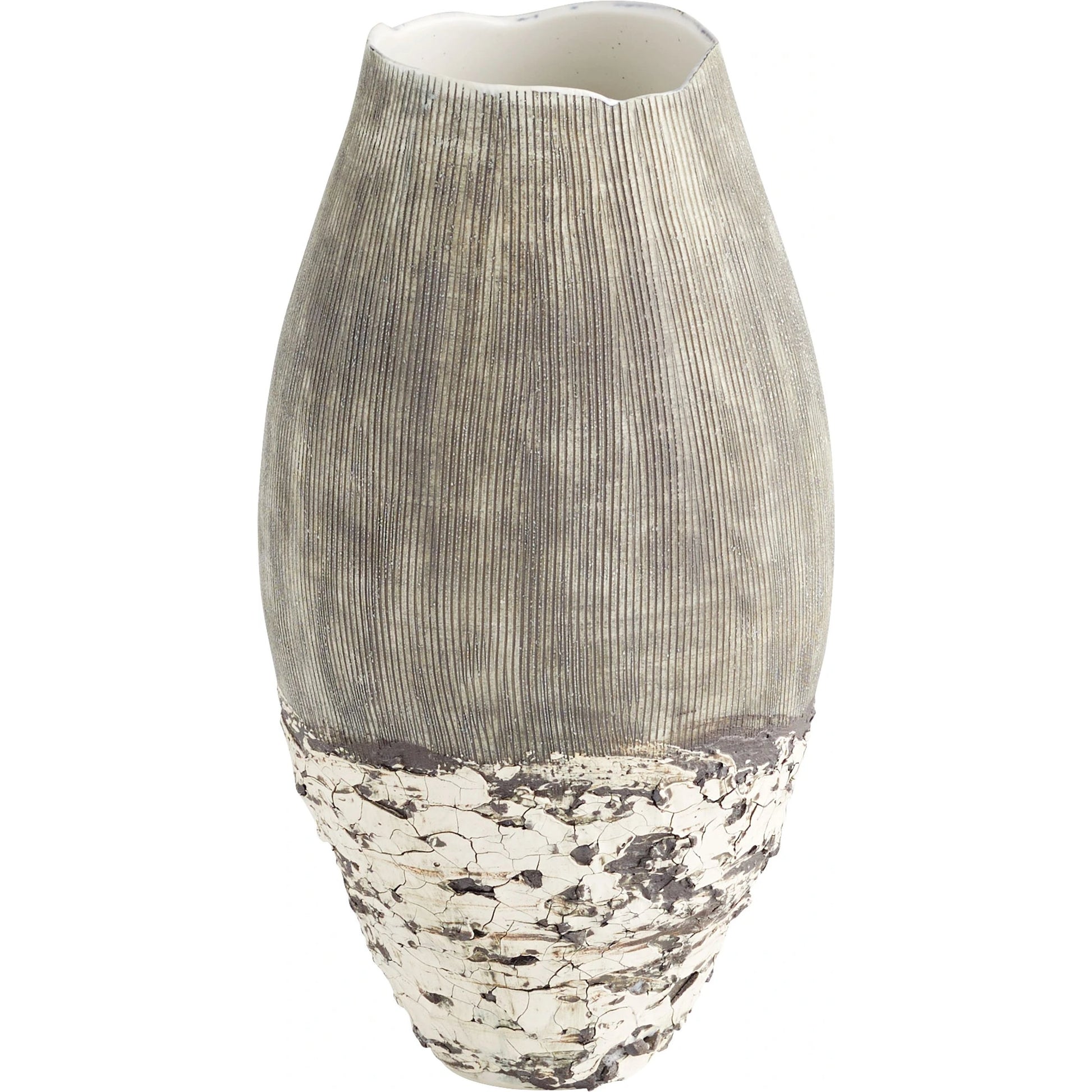 Calypso Vase by Cyan Design in off white, brown. Made from ecomix in a eclectic & global style.
