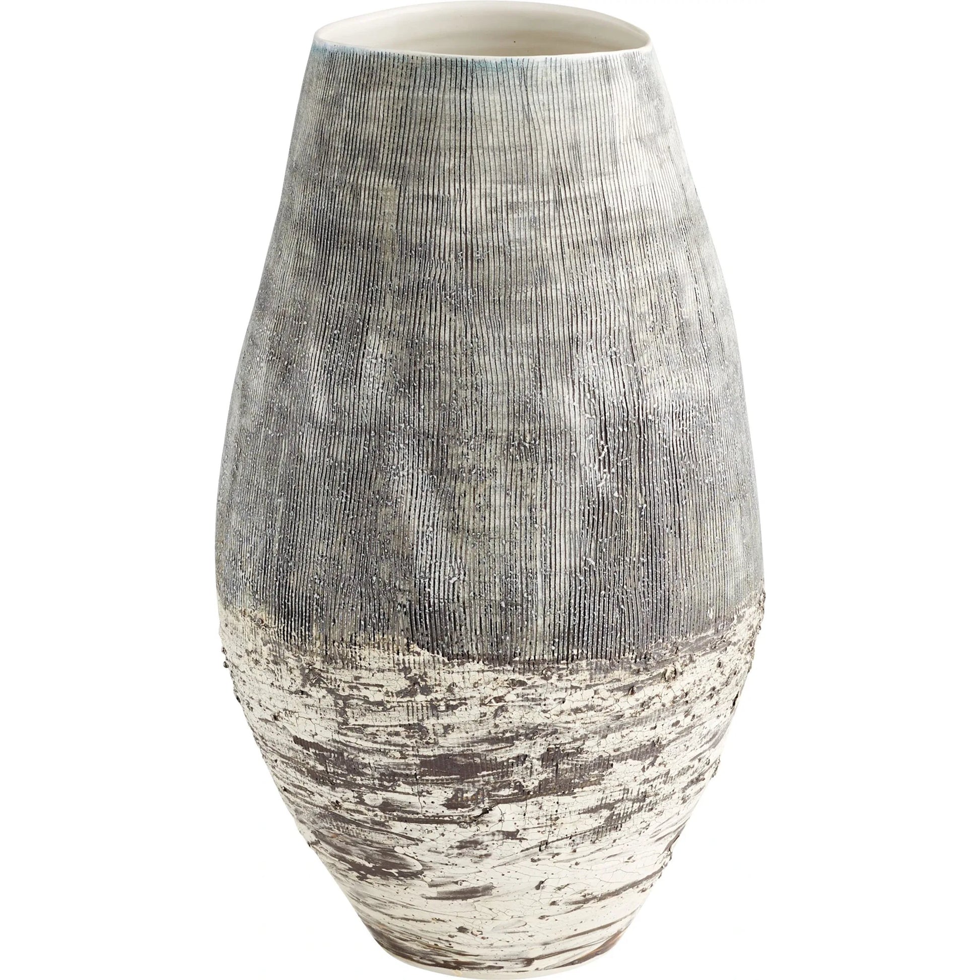 Calypso Vase by Cyan Design in off white, brown. Made from ecomix in a eclectic & global style.