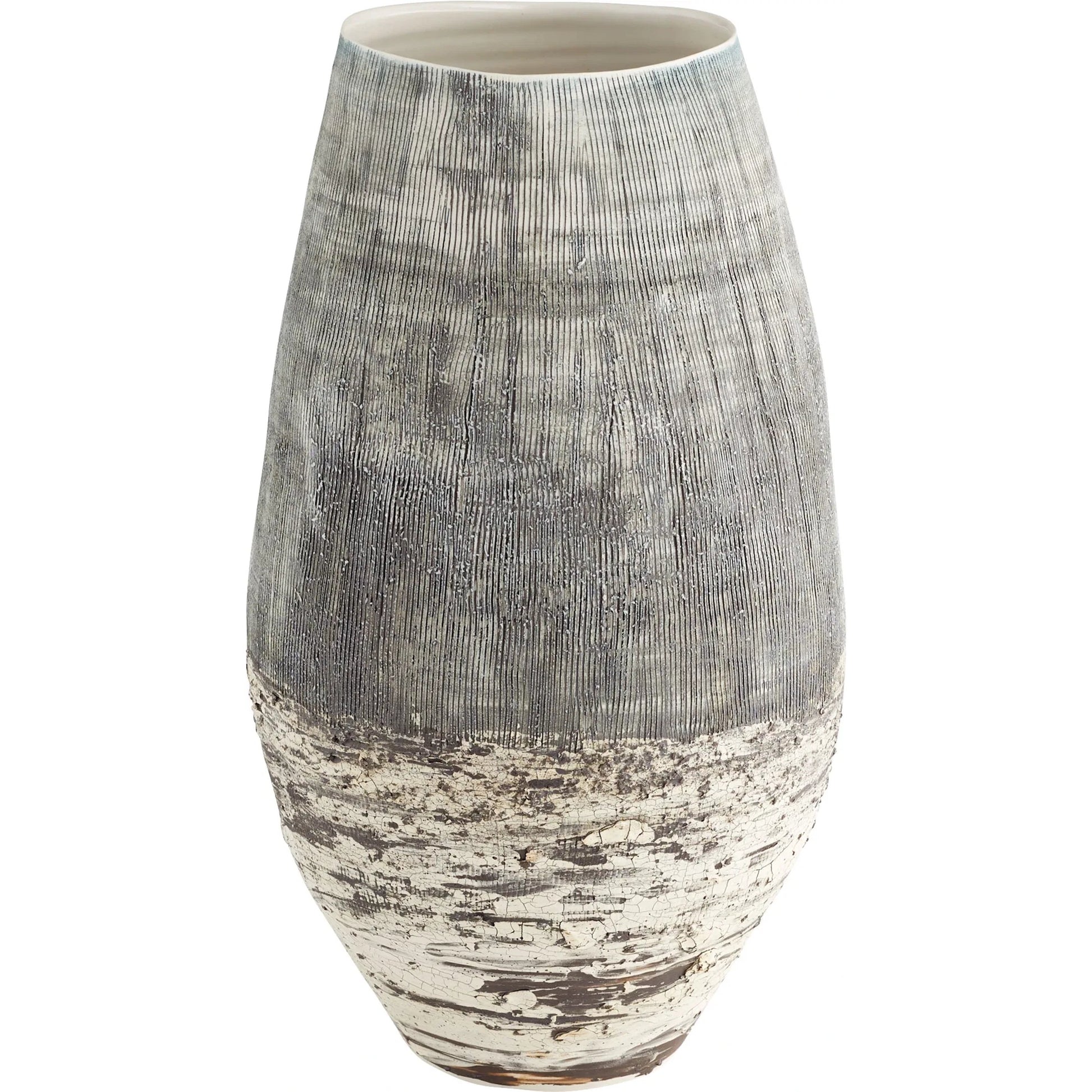 Calypso Vase by Cyan Design in off white, brown. Made from ecomix in a eclectic & global style.