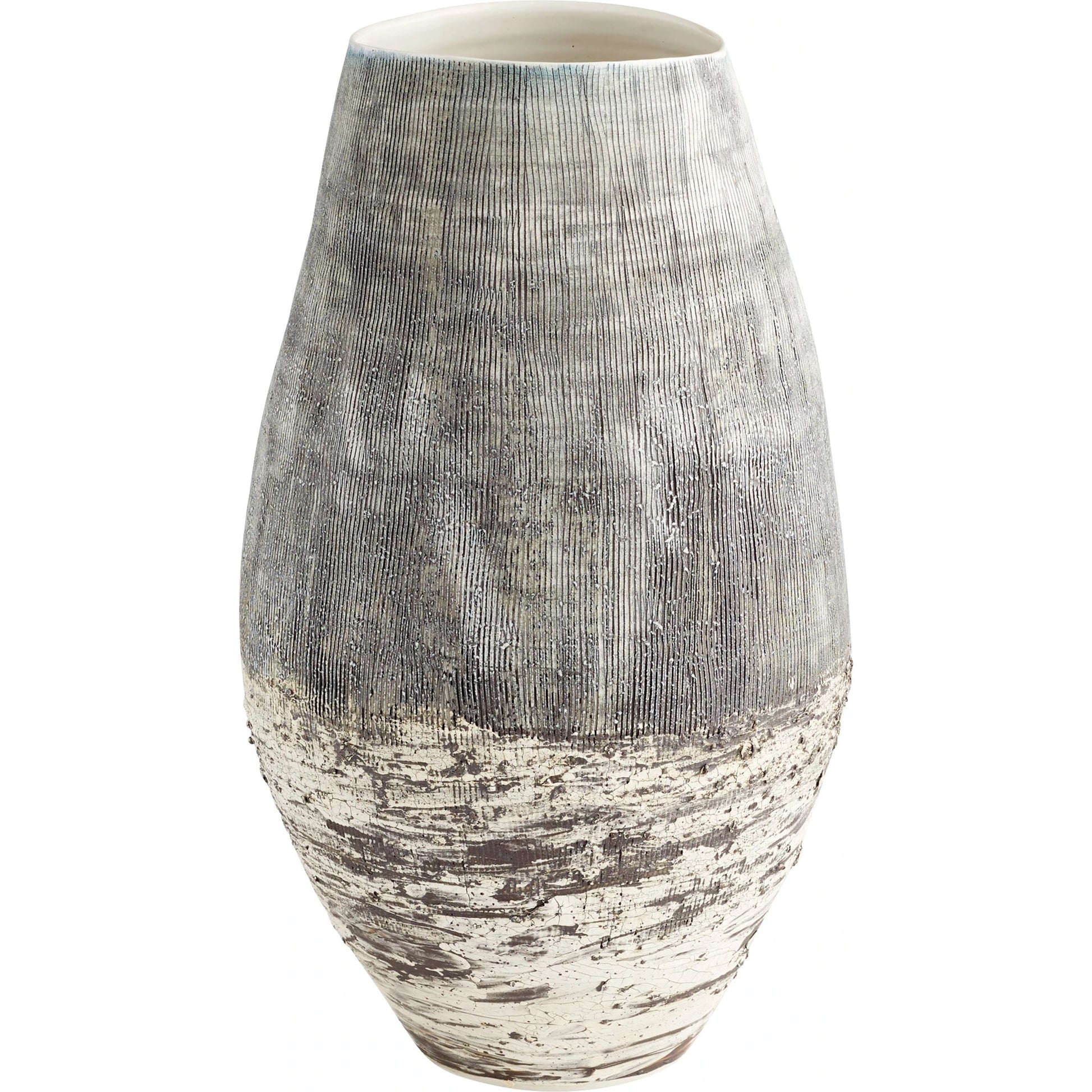 Calypso Vase by Cyan Design in off white, brown. Made from ecomix in a eclectic & global style.