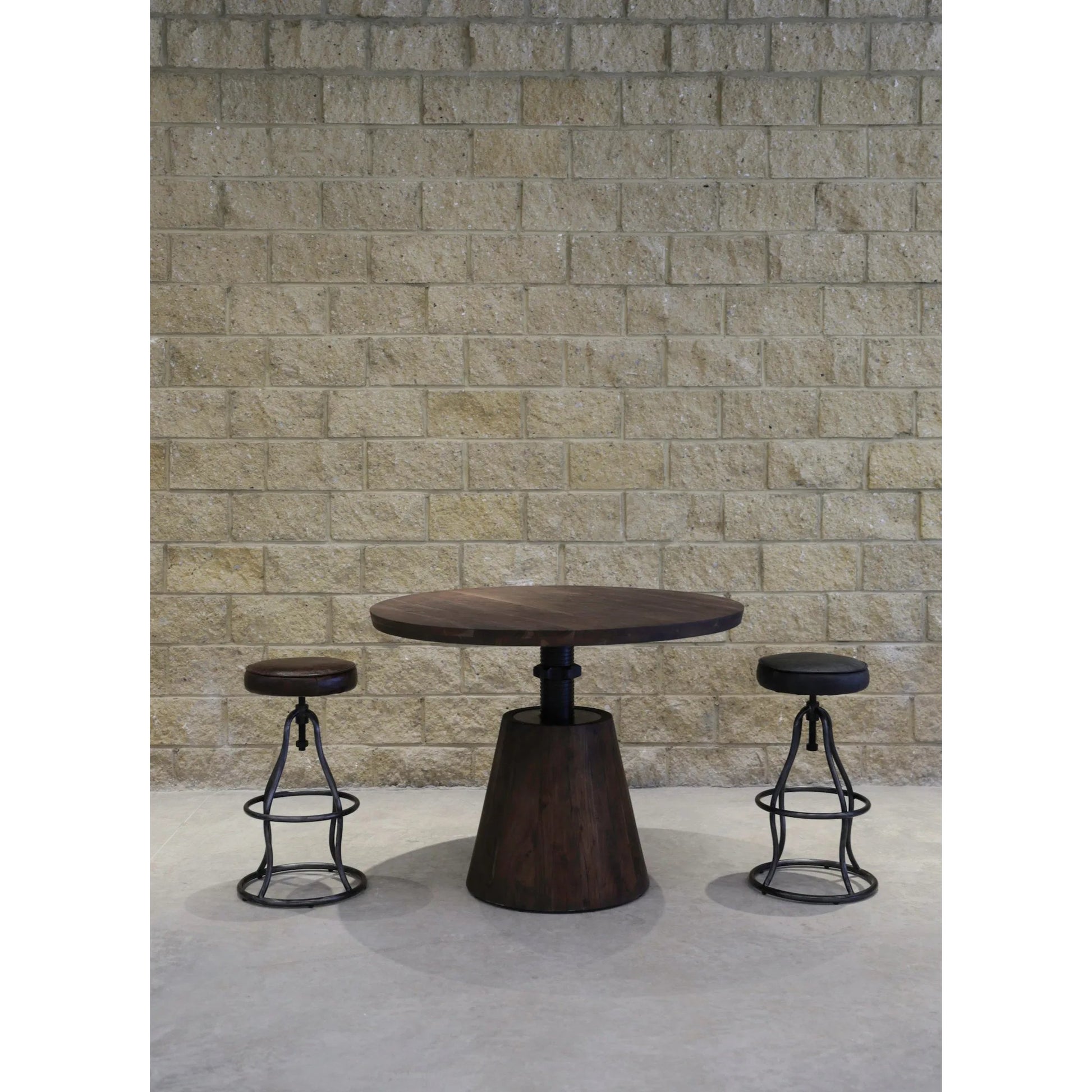 Bowie Bar Stool by LH Imports. Made from leather, metal in a rustic style.