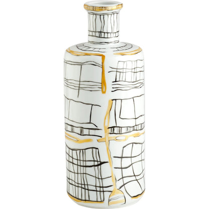 Lindus Vase by Cyan Design in black, white. Made from ceramic in a eclectic & global style.
