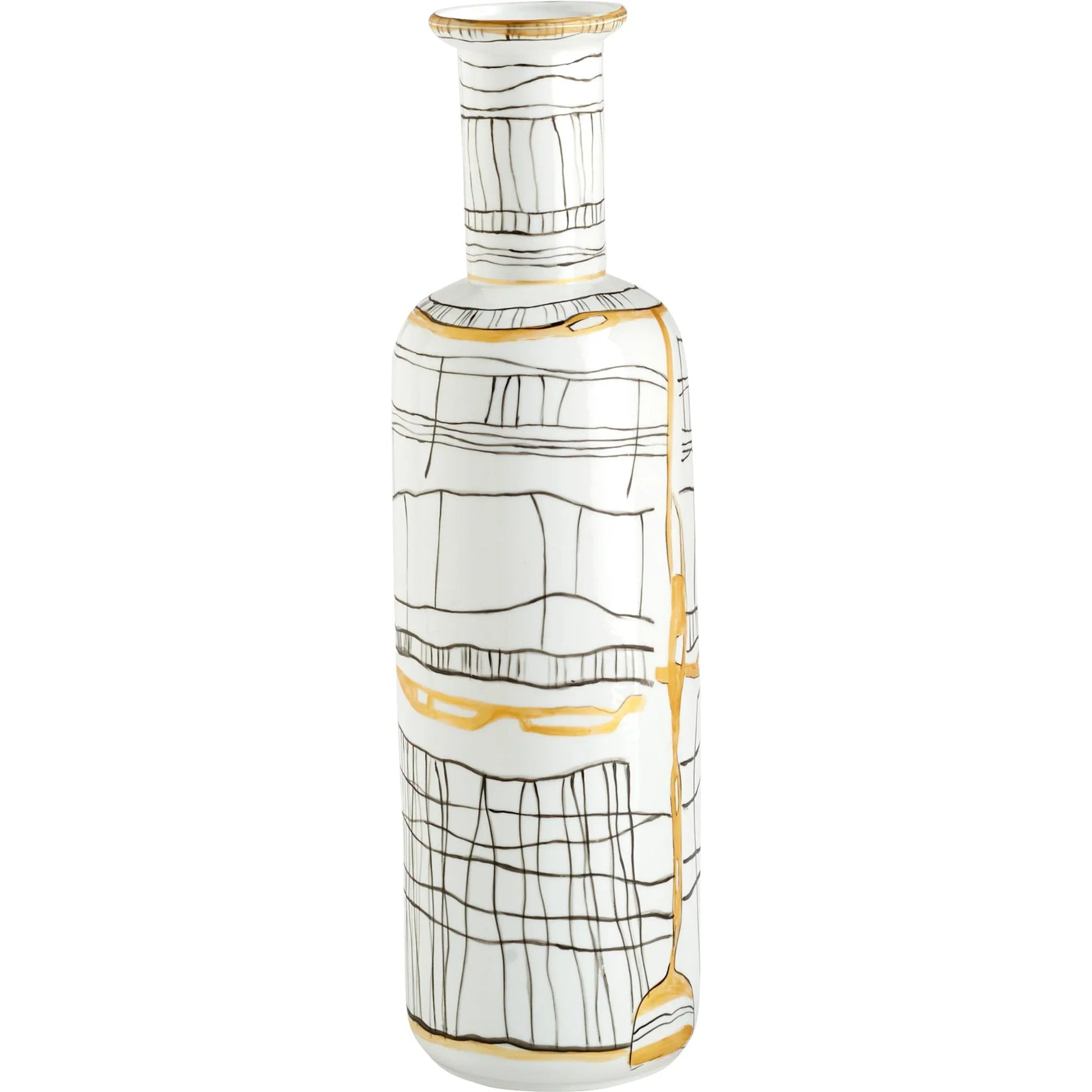 Lindus Vase by Cyan Design in black, white. Made from ceramic in a eclectic & global style.