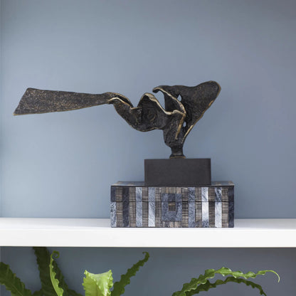 Squall Sculpture by Cyan Design in bronze. Made from iron, granite in a modern style.