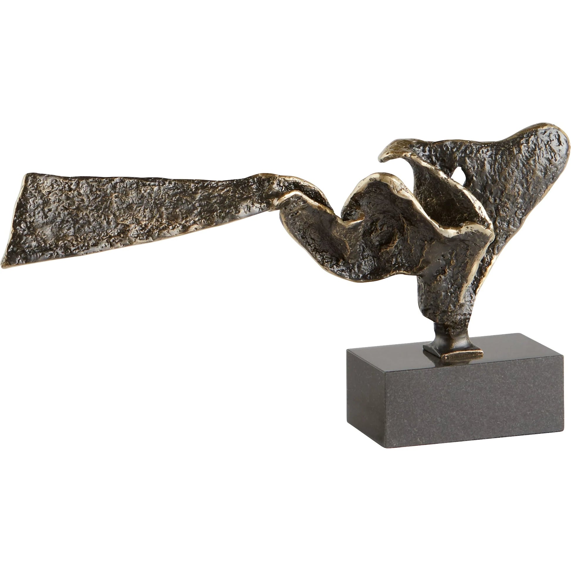 Squall Sculpture by Cyan Design in bronze. Made from iron, granite in a modern style.