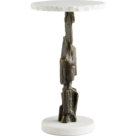 Amida Side Table by Cyan Design in bronze. Made from iron, marble in a unique style.