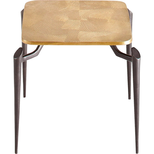 Tarsal Side Table by Cyan Design in black, gold. Made from aluminum in a modern style.