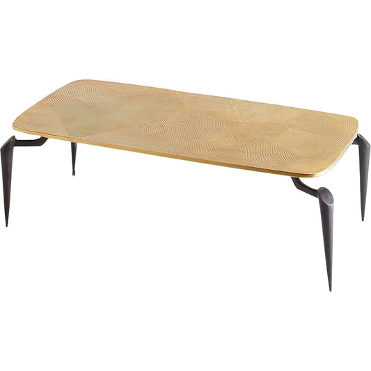 Tarsal Coffee Table by Cyan Design in black, gold. Made from aluminum in a transitional style.