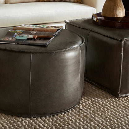 Lusso Square Ottoman by Cyan Design in grey. Made from unique in a traditional style.